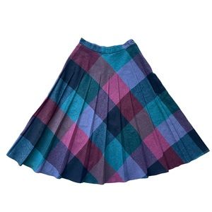Vintage wool pleated midi skirt 50s